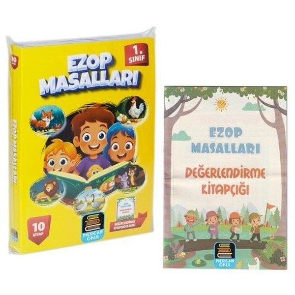 1. Sınıf Okuma Ezop Masalları Seti - 10 Kitap Takım - Değendirme Kitapçığı İlaveli