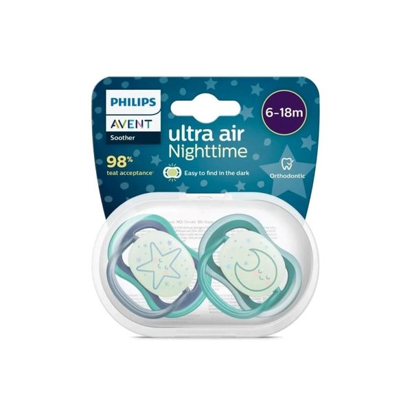 Philips Avent Ultra Air Night Karanlıkta Parlar Gece Emziği 6-18 Ay Erkek