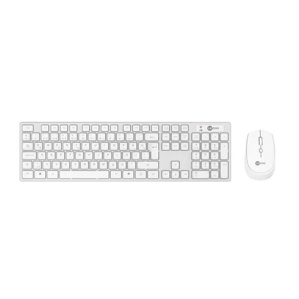 Lenovo Lecoo KM2001 Kablosuz Türkçe Q Klavye & Mouse Set Beyaz