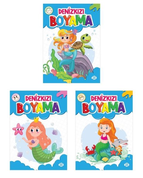 Deniz Kızı Boyama  Seti - 3 Kitap Takım