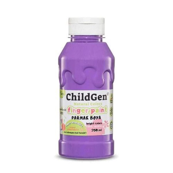 Childgen Süper Yıkanabilir Parmak Boyası 350 ml Şişe Mor