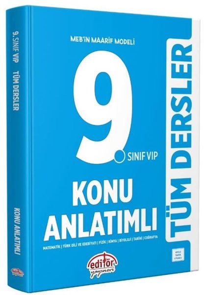 9. Sınıf VIP Tüm Dersler Konu Anlatımlı - Mavi Kitap