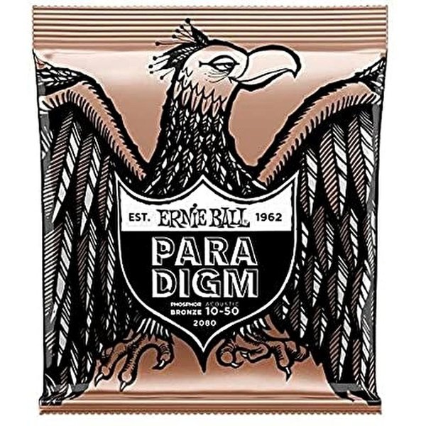 Ernie Ball P02080 Paradigm Ekstra Light Fosfor Bronz 10-50 Akustik Gitar Tel Seti