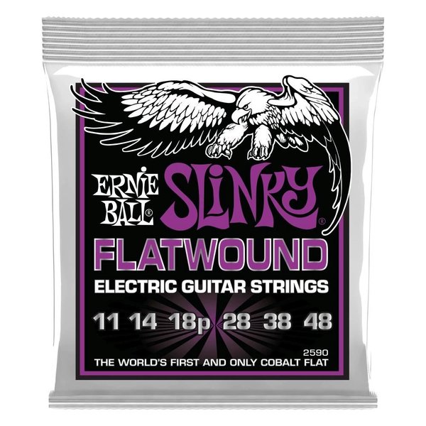 Ernie Ball Power Slinky Flatwound Elektro Gitar Teli 11-48