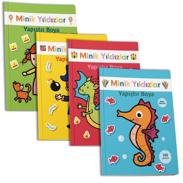 Minik Yıldızlar Yapıştır Boya Seti - 4 Kitap Takım