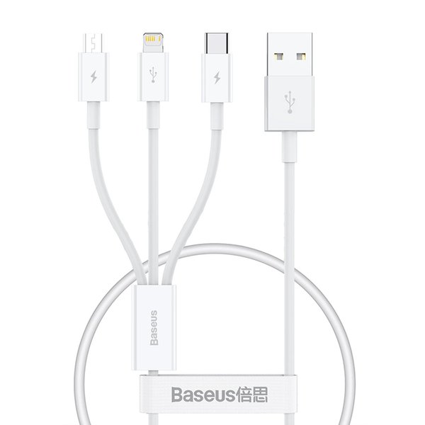 Baseus Superior 3in1 Hızlı Şarj Özellikli USB to M+L+C 3.5A Kablo 0.5m.