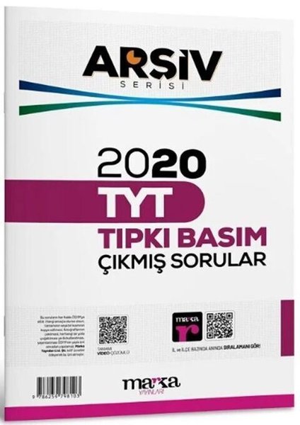 2020 TYT Arşiv Serisi Tıpkı Basım Çıkmış Sorular Tamamı Video Çözümlü