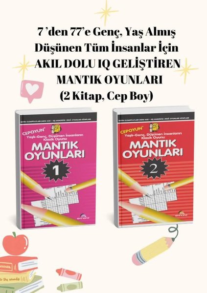 Akıl Dolu IQ Geliştiren Mantık Oyunları Seti - 2 Kitap Takım