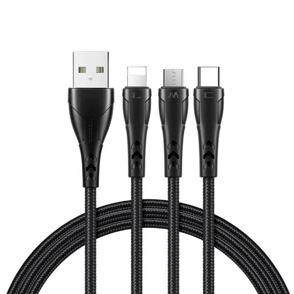 Mcdodo CA-6960 3 in 1 (Lighning-Micro-Type-C) Şarj Kablosu 3A 1.2 Metre