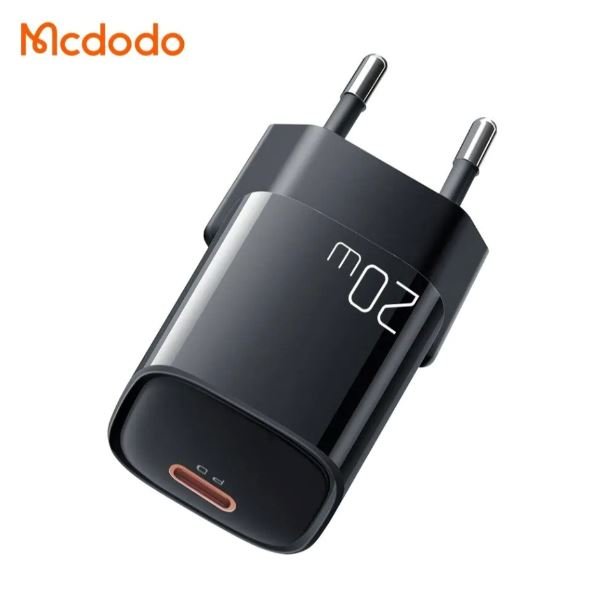 Mcdodo CH-4044 20W PD Şarj Adaptörü & Dahili Type-C to Type-C Şarj Kablosu – Siyah