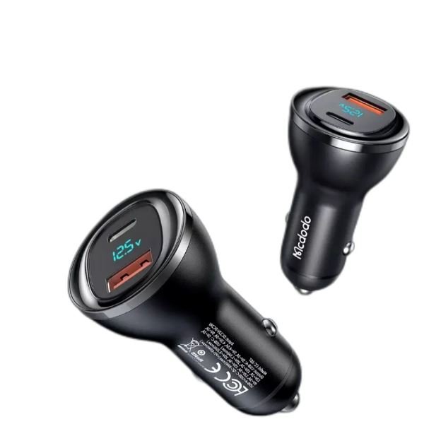 Mcdodo CC-5670 95W 1xType-C 1xUsb Girişli Dijital Göstergeli Araç Çakmak Şarjı – Siyah