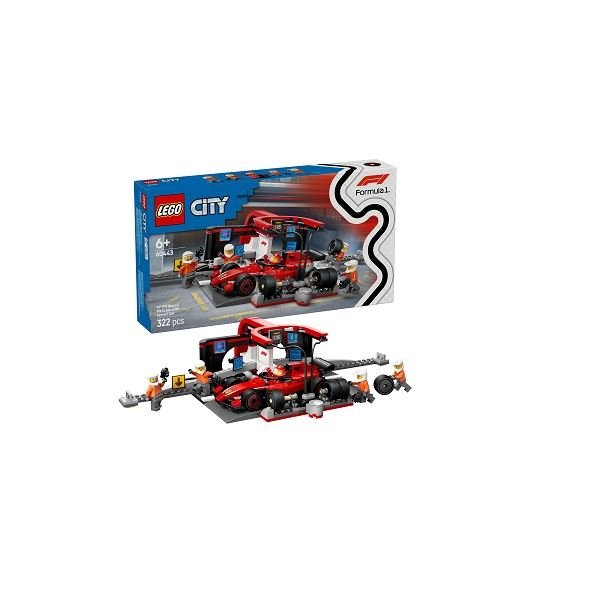 Lego City F1 Pit Stop & Pit Crew with Ferrari Car 60443