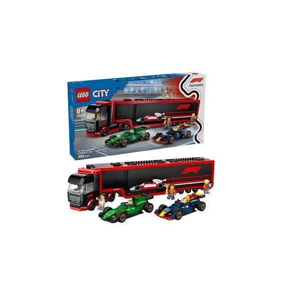 Lego City F1 Truck with RB20 & AMR24 F1 Cars 60445