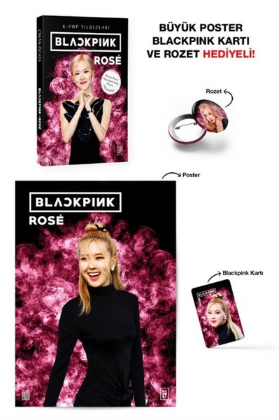 Blackpink Rose: K - Pop Yıldızları - Büyük Poster Blackpink Kartı ve Rozet Hediyeli!