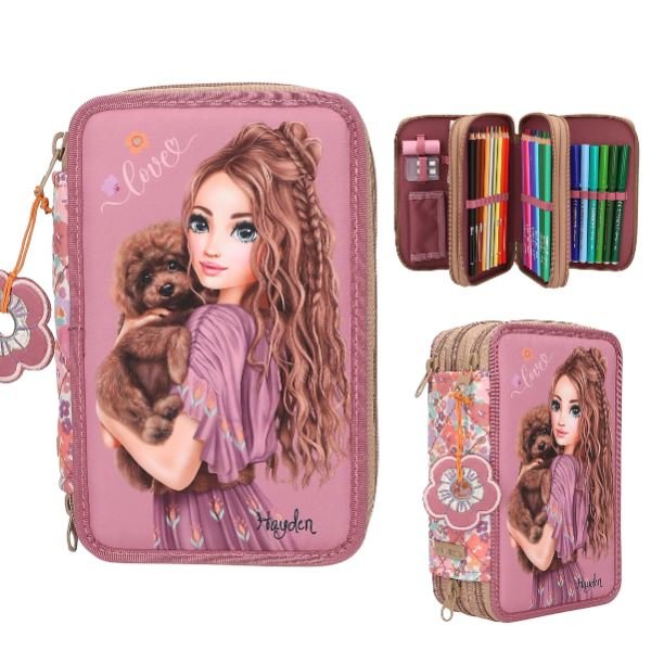 Top Model Dolu Kalem Kutusu Çiçek Desenli