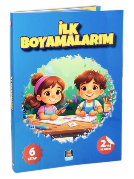 İlk Boyamalarım Seti - Renkli ve Çıkartmalarla Beraber - 6 Kitap Takım - 2 Yaş ve Üzeri