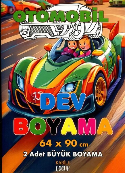 Otomobil Dev Boyama 64x90 cm 2 Adet Büyük Boyam...