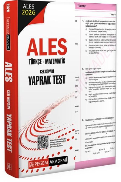 2026 ALES Türkçe - Matematik Çek Kopart Yaprak ...