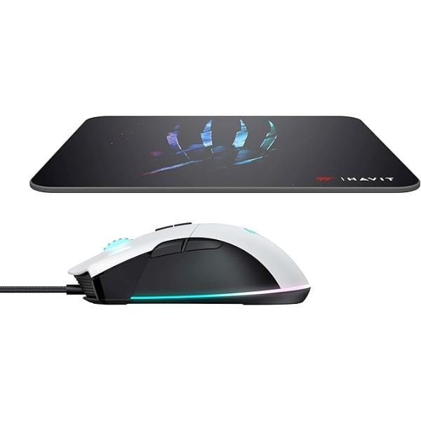 Havit Gamenote MS1037CM RGB Gaming Oyuncu Mouse + Mouse Pad – Beyaz