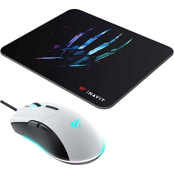 Havit Gamenote MS1037CM RGB Gaming Oyuncu Mouse + Mouse Pad – Beyaz