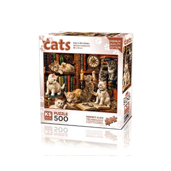 Ks Games Puzzle 500 Parça Cats in the Library | D&R