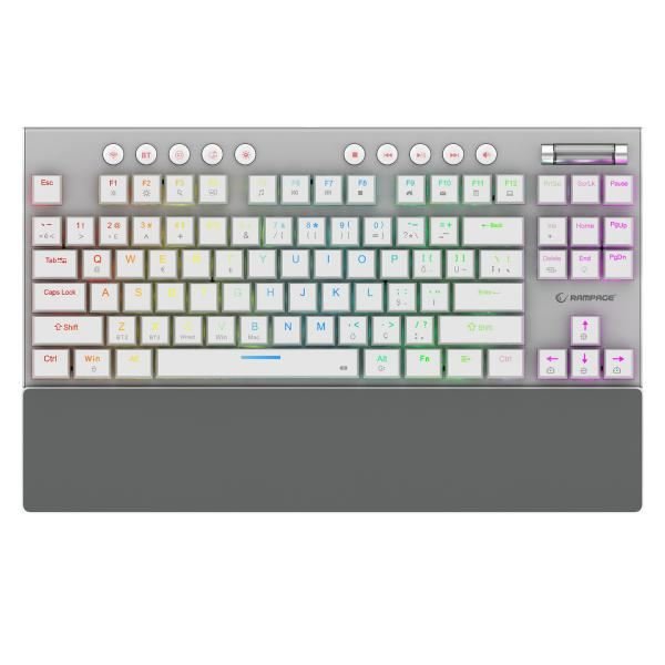 Rampage Beru Beyaz RGB TKL Red Switch Kablosuz Mekanik Oyuncu Klavyesi