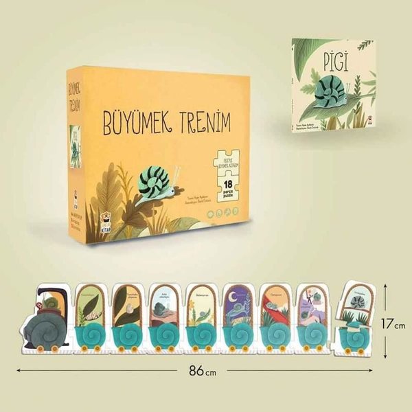 Pigi - Büyümek Trenim 18 Parça Puzzle ve Kitap