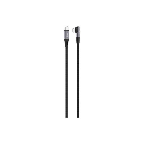 Ttec 2DK63S AlumiCable USB-C USB-C 60W PD/QC L Tasarımlı Gamer 150cm Hızlı Şarj/Data Kablosu-Siyah