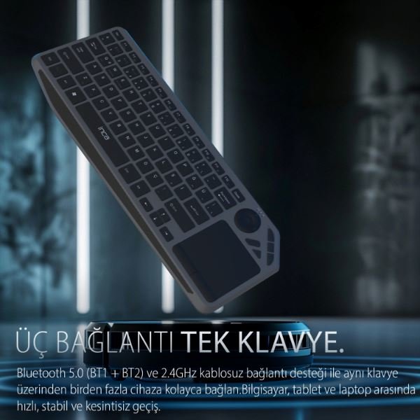 Inca IBK-566BT Bluetooth 2.4G Touch Pad Sessiz Şarj Edilebilir Klavye