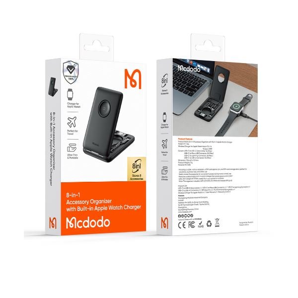 Mcdodo CH-2440 Çok işlevli Apple Watch Kablosuz Şarj ve Aksesuar Kutusu