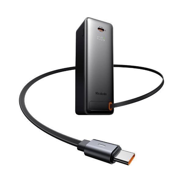 Mcdodo MC-3181 3in1 10000mAh 30W LED Ekranlı Geri Çekilebilir Kablo + UK/US/EU Priz Uçları Powerbank