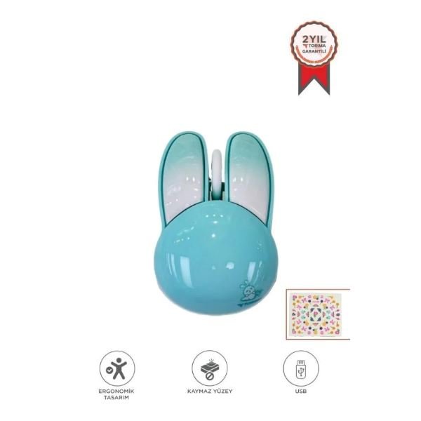 Torima Rabbit TM-21 1200 DP Optik Kablosuz Mouse Mavi