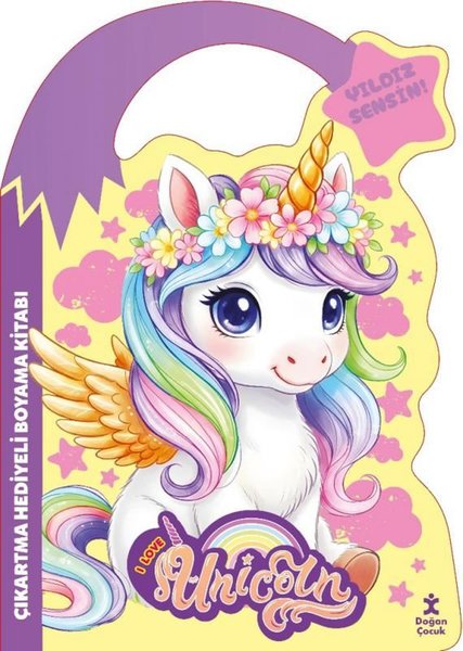 Unicorn - Yıldız Sensin! Çıkartma Hediyeli Boyama Kitabı (Kolektif