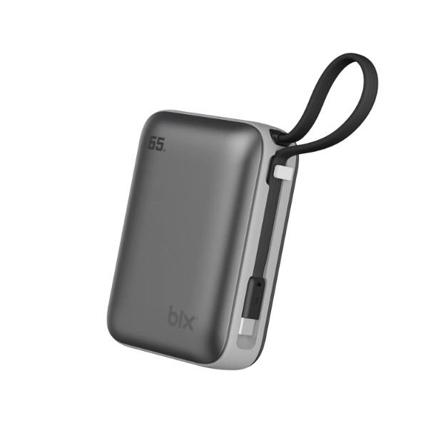 Bix PB119 10000mAh PD 20W Cep Boyu Kompakt Tasarımlı Dijital Göstergeli Mini Powerbank Taşınabilir Hızlı Şarj Cihazı Gri