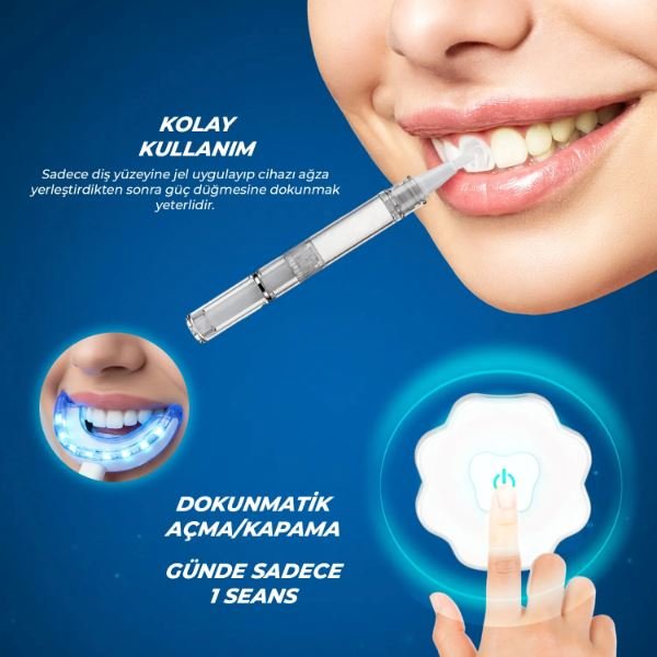 Pirantech M08 LED Mavi Işık Diş Beyazlatma Cihazı