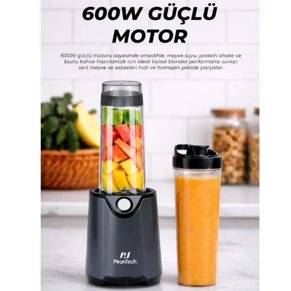 Pirantech YH-1200 600 W Siyah Kişisel Smoothie Blender