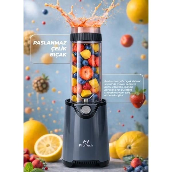 Pirantech YH-1200 600 W Siyah Kişisel Smoothie Blender