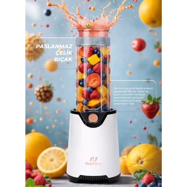 Pirantech YH-1200 600 W Beyaz Kişisel Smoothie Blender
