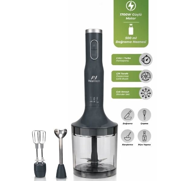 Pirantech YH-94 1700 W Siyah El Blender Seti