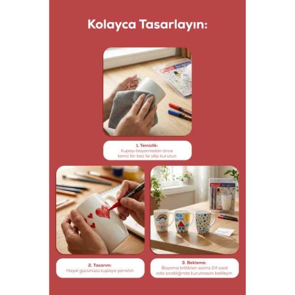 Paşabahçe Ben Yaptım Kupası Edding Kalemli Kendi Kupanı Tasarla Yeşil
