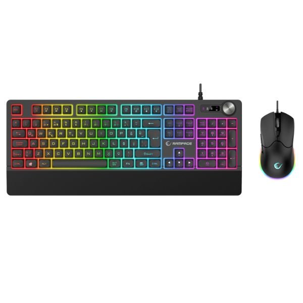 Rampage KM-9858 JAZZY V2 Siyah Usb RGB Aydınlatmalı Q 12800 DPI