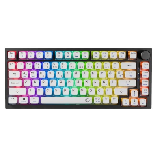 Rampage ZENITH PRO Siyah Hot Swap 8000 Hz Gasket Manyetik RGB Rapid Trigger Gateron Switch Q Dye-Sub