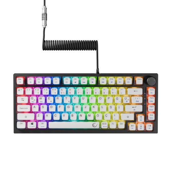 Rampage ZENITH PRO Siyah Hot Swap 8000 Hz Gasket Manyetik RGB Rapid Trigger Gateron Switch Q Dye-Sub