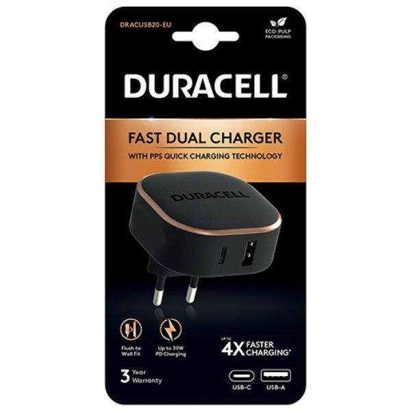 Duracell 30W USB-C PD Akıllı Hızlı Şarj Adaptörü
