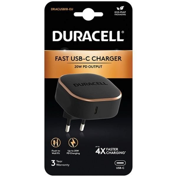 Duracell 20W USB-C PD Seyahat Şarj Adaptörü