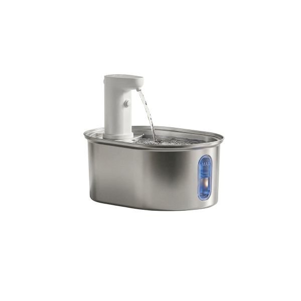 Zampa Oval Paslanmaz Çelik Pet Otomatik Su Pınarı (Bataryalı)