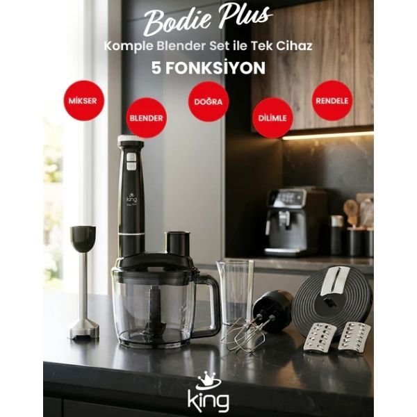 King KKB1073 Bodie Plus 1800 W Blender Seti