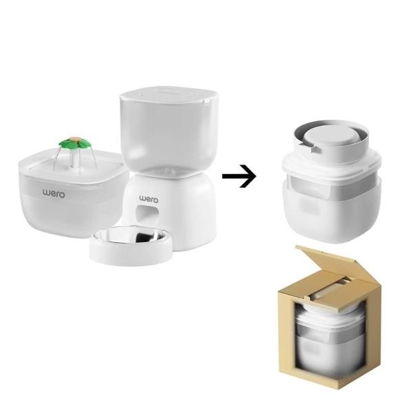 Wero 2in1 Akıllı Kedi & Köpek Mama Kabı ve Su Pınarı Seti Wi-Fi Kontrollü Otomatik Besleme