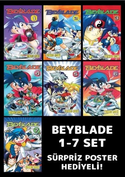 Beyblade 1 - 7 - Poster Hediyeli Set (Takao Aoki) - Fiyat & Satın