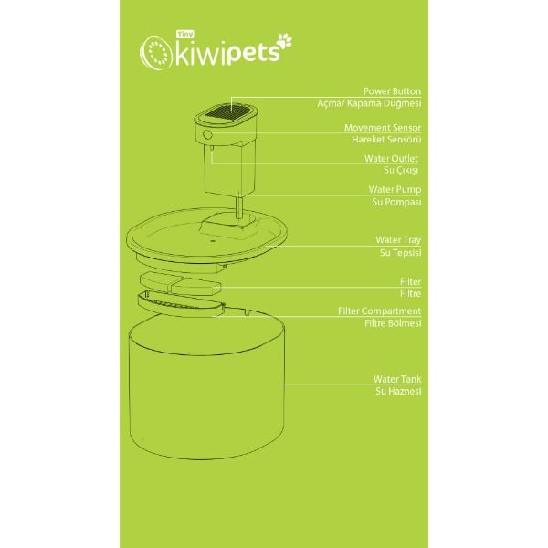 Kiwi Pets KPF-10559 3 lt Siyah Kedi Su Pınarı